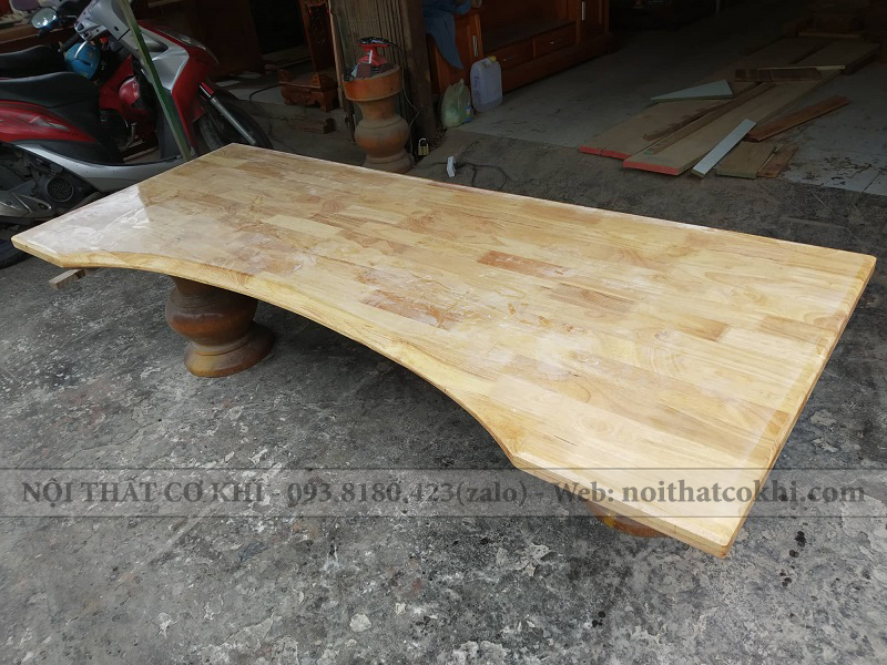 bàn nâng hạ thông minh mặt gỗ cao su 200x80
